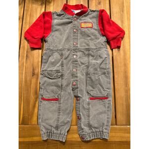 Vintage 90s Little Levi’s Denim Jumper Kids Youth 24 Months Sewn Button Fishing